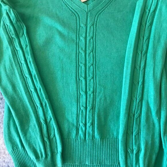 Peter Millar Luxury Cotton Cashmere Jade Sea Green V Neck Men's Cozy Sweater XS - Picture 4 of 7